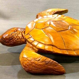 Wood Carving of Sea Turtle by DN
